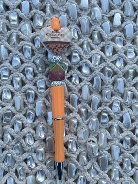 Coach Orange Beaded Heart Ballpoint Pen